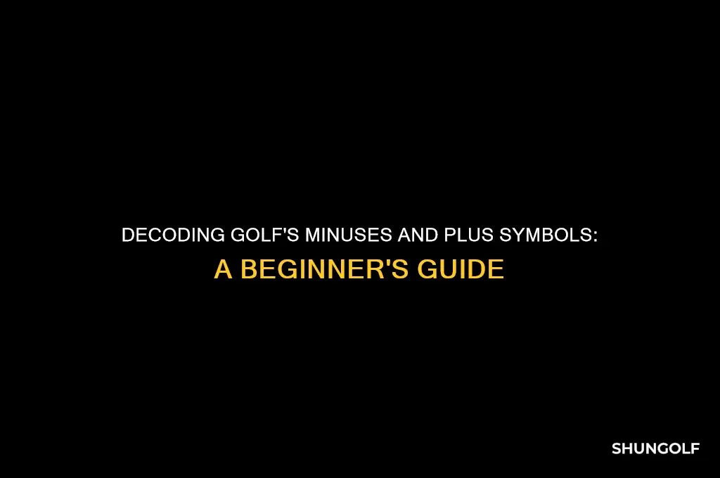 what does the minis and plus symbolean in golf