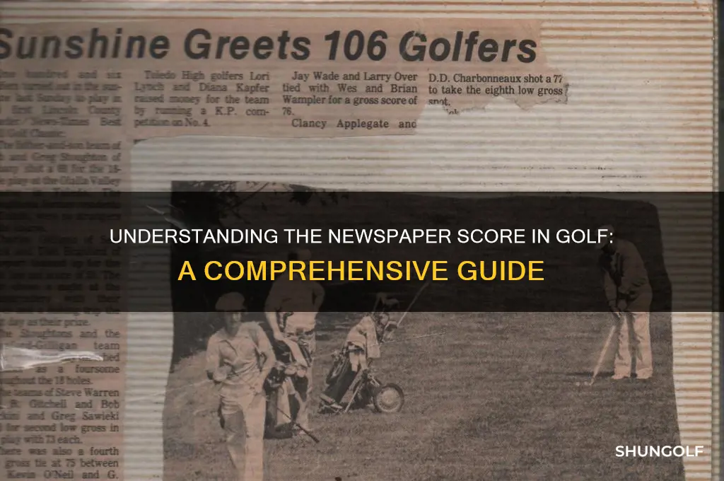 what does the term newspaper score in golf