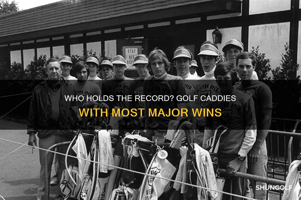 what golf caddie has the most majors