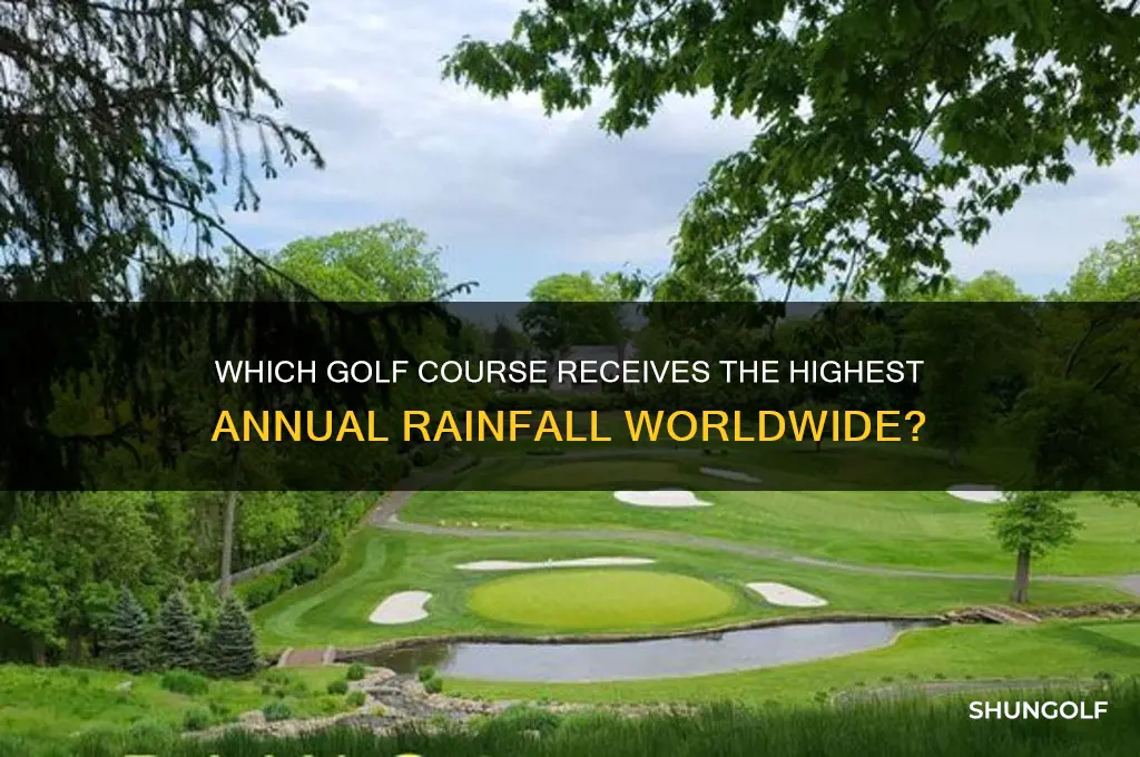 what golf course gets the most annual rainfall