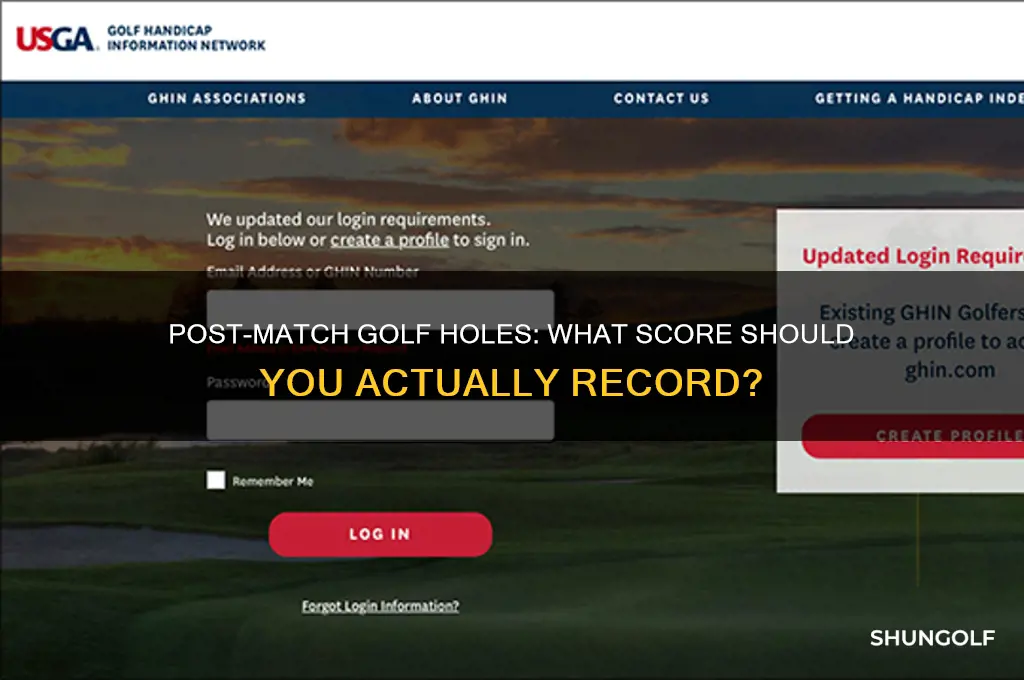what golf score to post on post-match holes