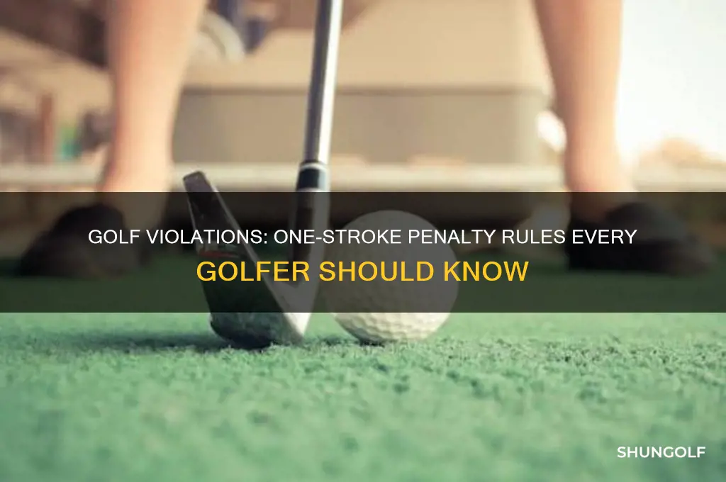 what golf violation will result in a one stroke penalty