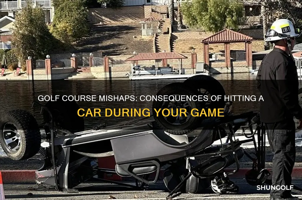 what happens if i hit a car while golfing