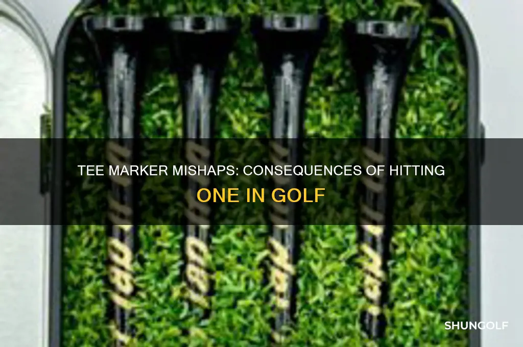 what happens if you hit a tee marker in golf