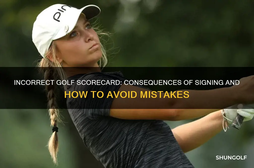 what happens if you sign an incorrect scorecard in golf
