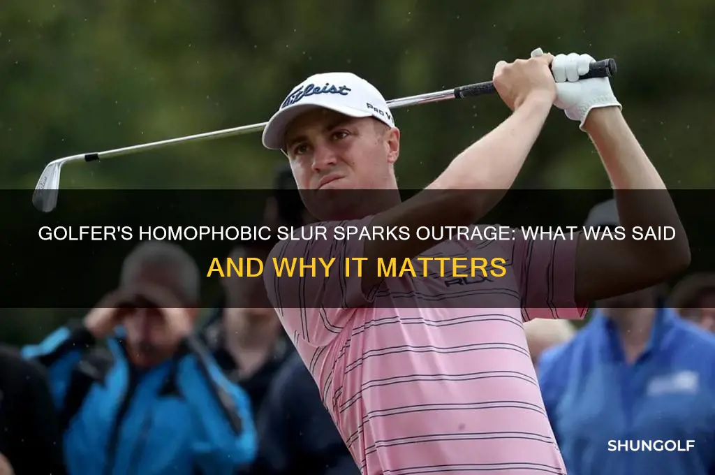 what homophobic slur did the golfer say