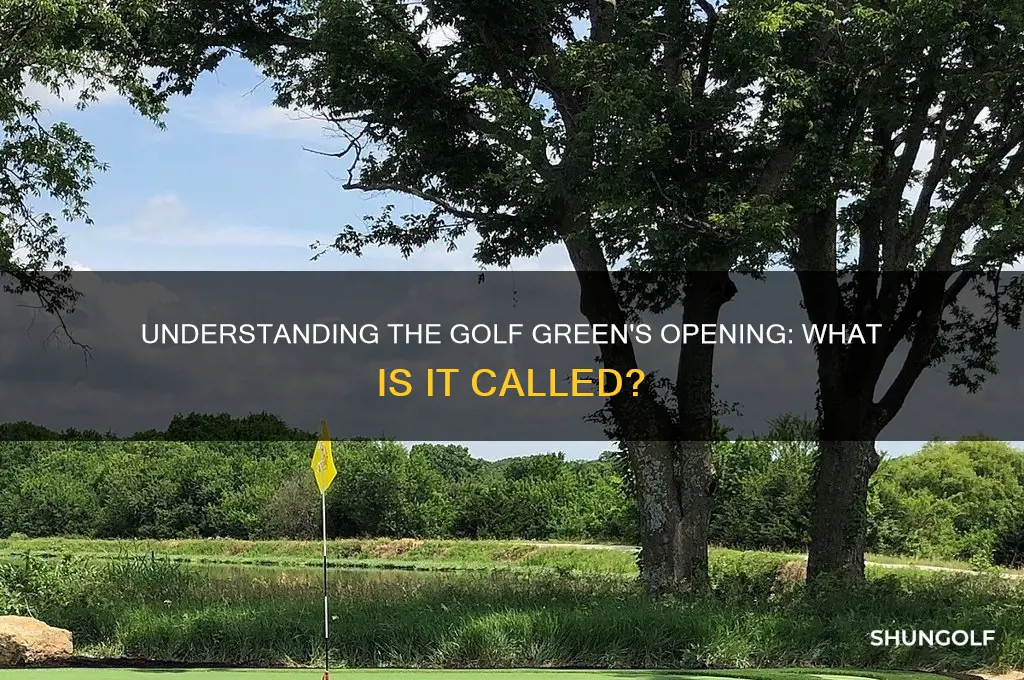 what i s the opening of th green called golf