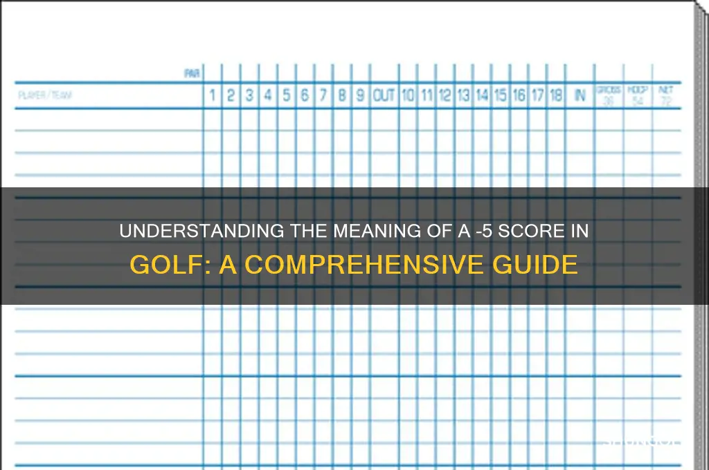 what is -5 in golf