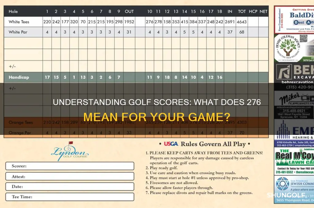 what is 276 for golf score