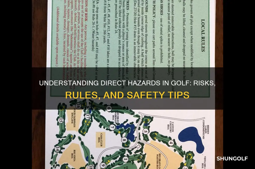 what is a direct hazard in golf