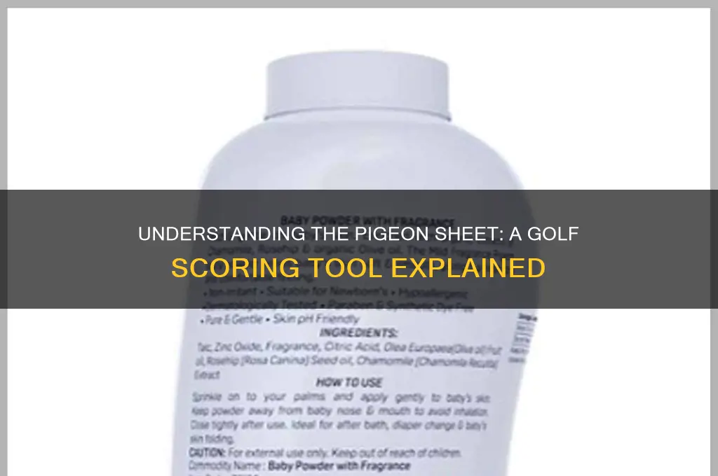 what is a pigeon sheet in golf