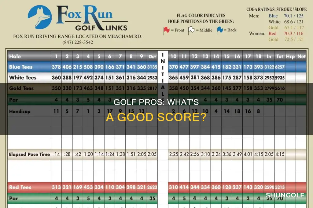 what is a pro golf score