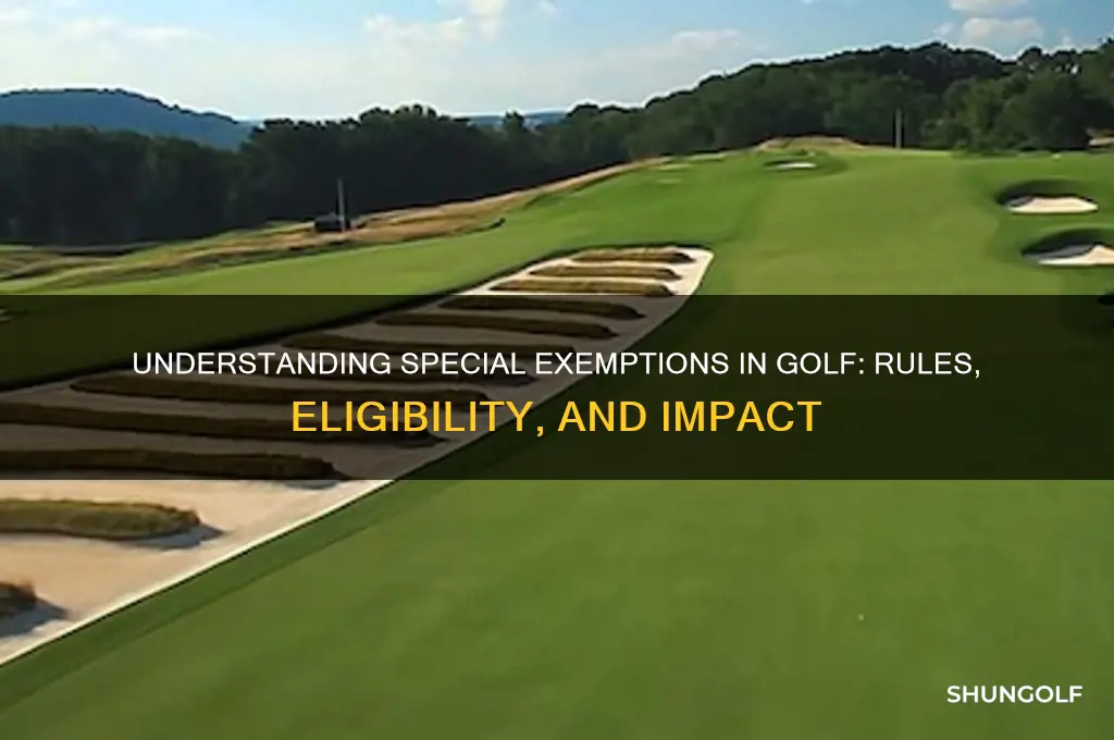 what is a special exemption in golf