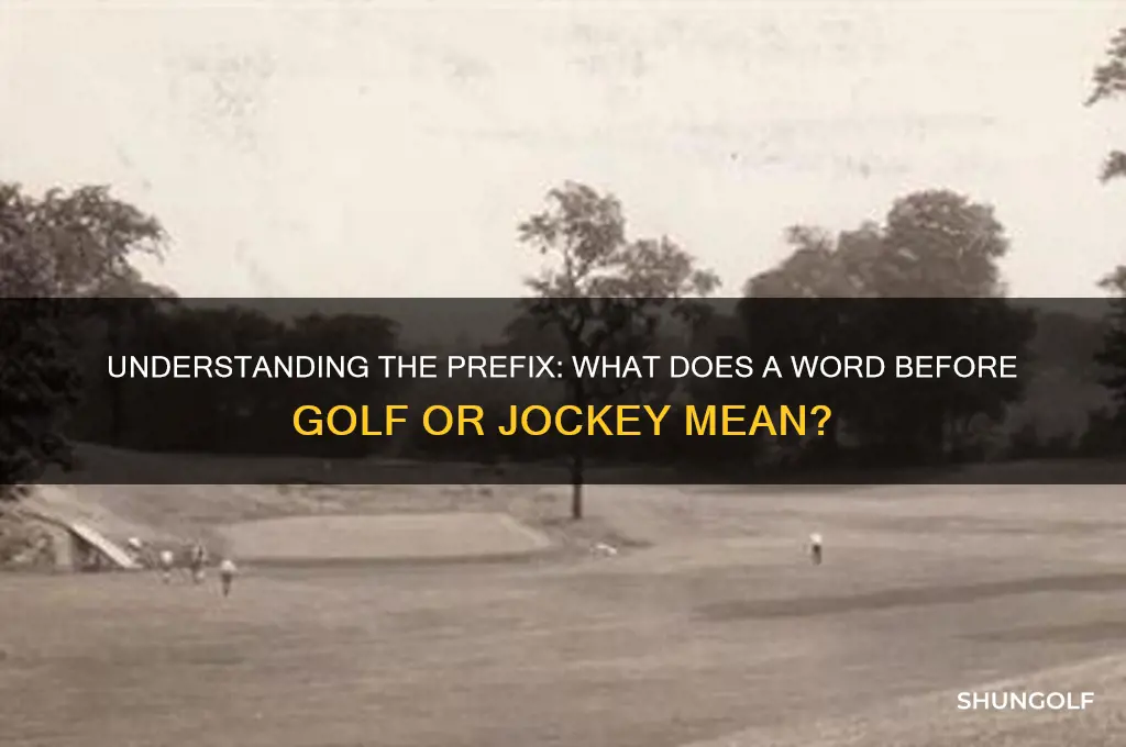 what is a word before golf or jockey