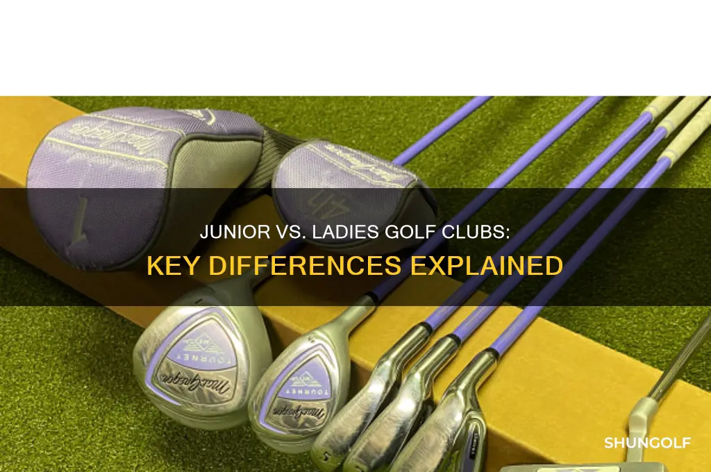 what is difference between junior golf clubs and ladies clubs