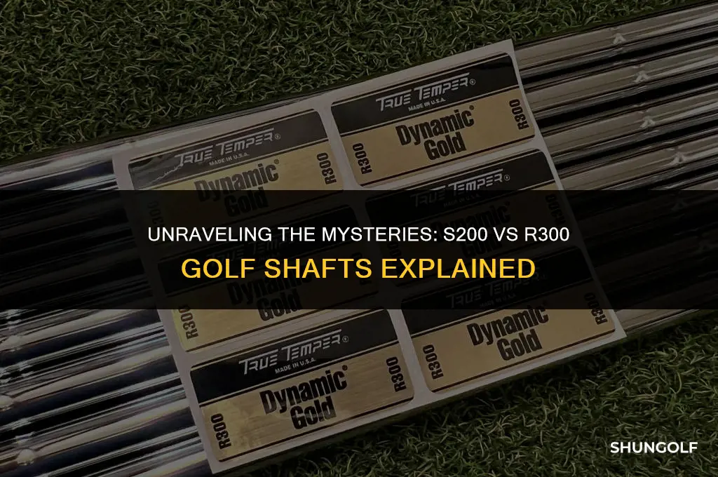 what is difference between s200 and r300 golf shafts
