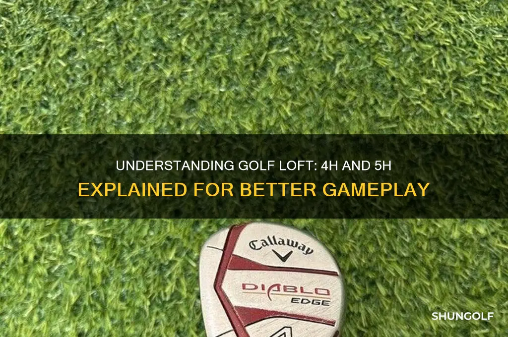what is loft in golf of 4h and 5h