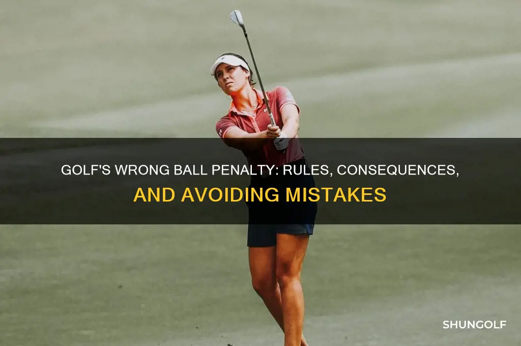what is penalty for hutting wrong ballnin golf