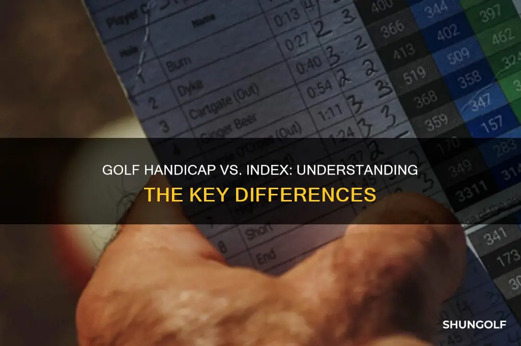 what is the difference between a golf handicap and index