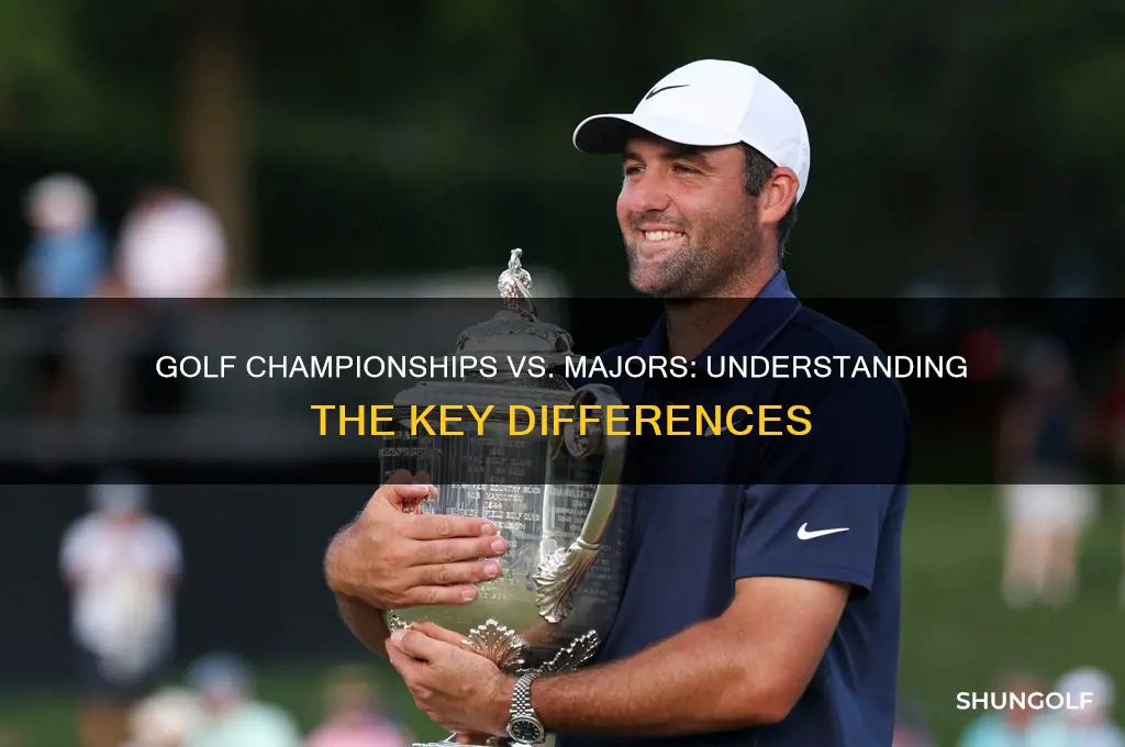 what is the difference between golf championships and major
