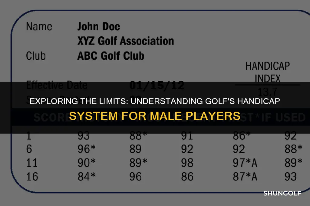 what is the highest handicap a male golfer can have