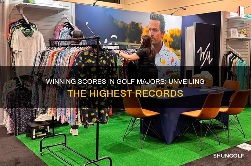 what is the highest score to win a golf major