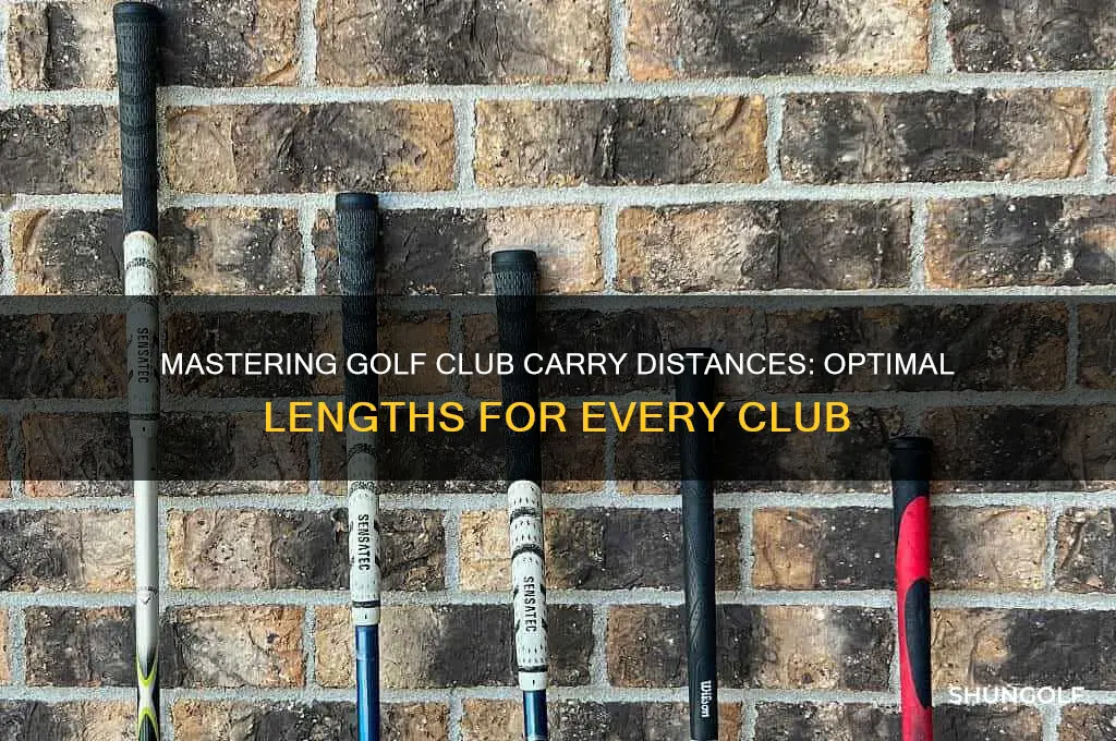 what is the ideal length of each golf club carry