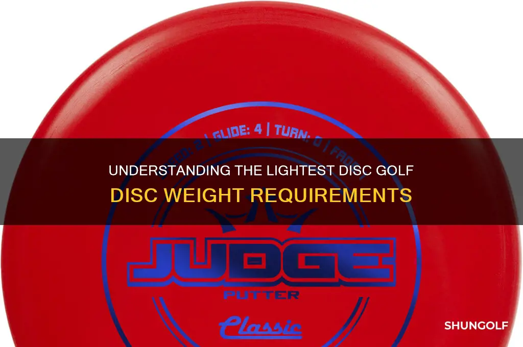what is the minimum weight of a disk golf disk