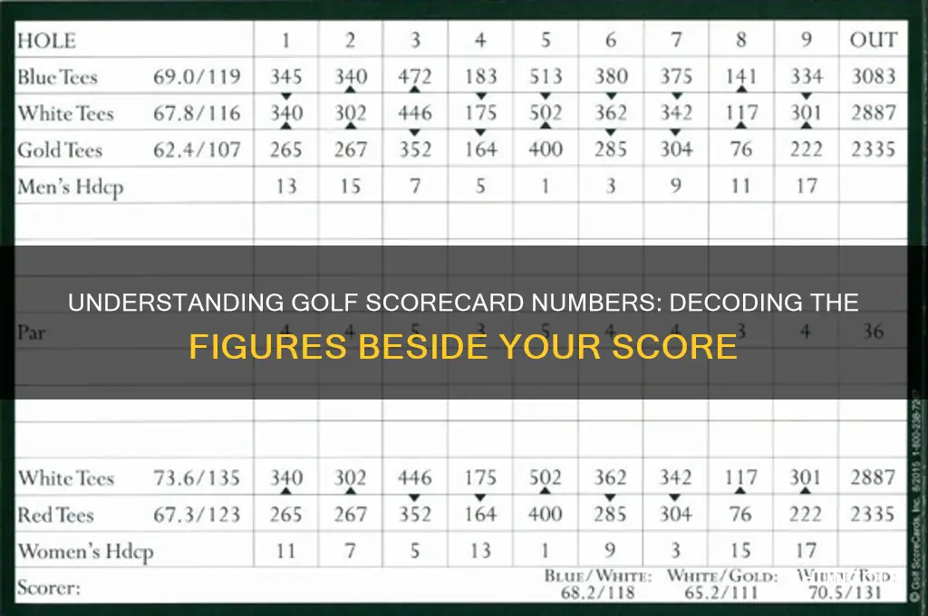 what is the number next to the score in golf