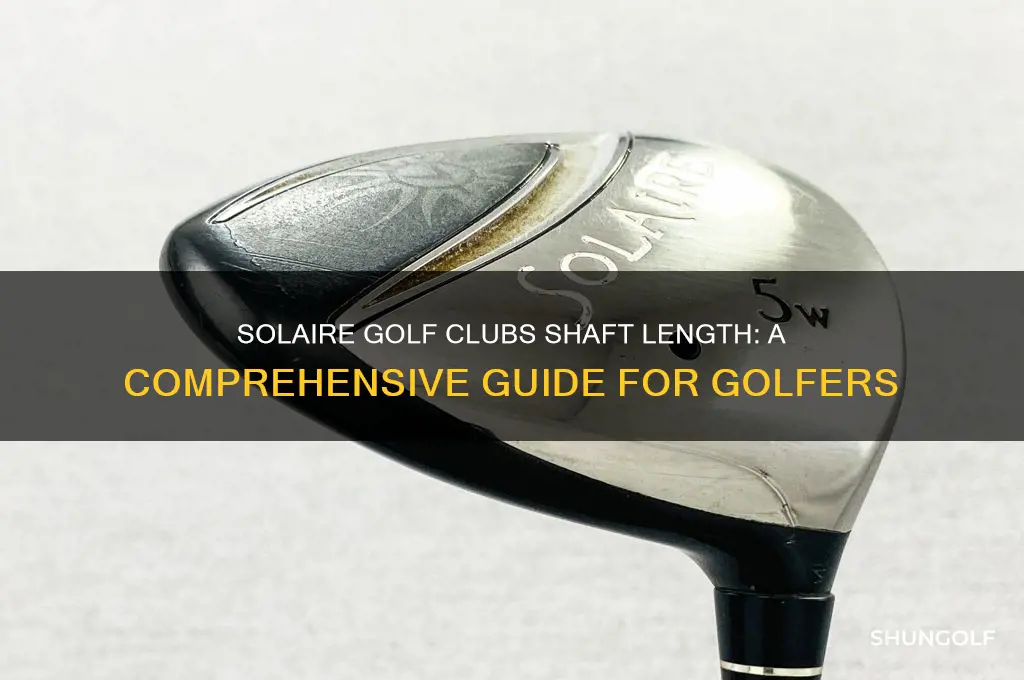 what is the shaft length of solaire golf clubs
