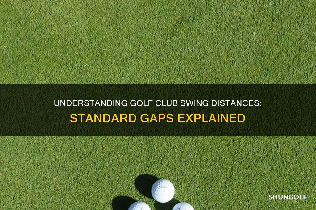 what is the standard full swing distance between golf clubs