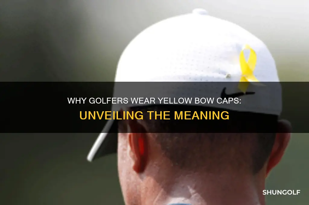 what is yellow bow on golf caps for