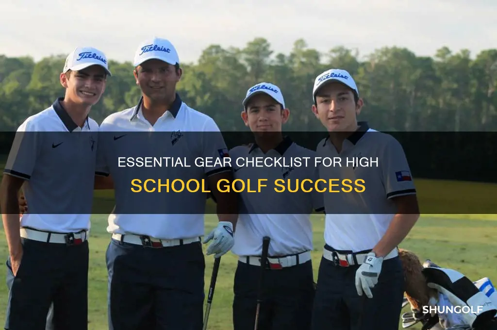 what items do i need for high school golf