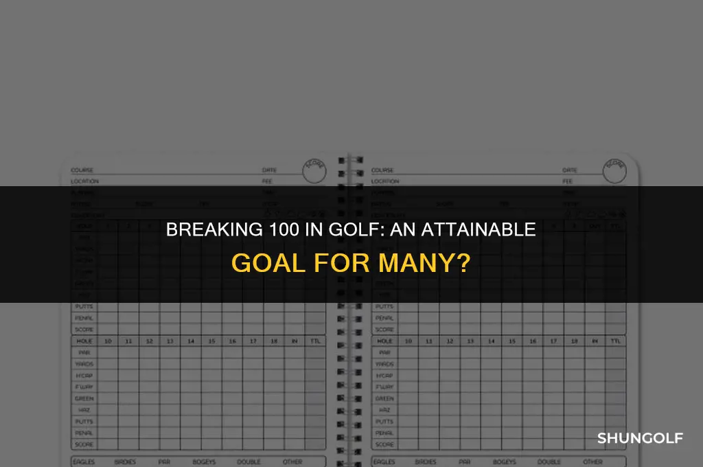 what percent of people can break 100 in golf