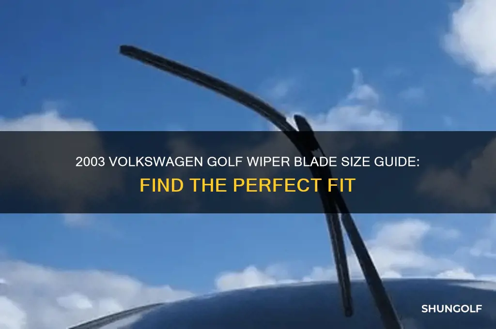what size wiper blades are needed for 2003 volkswagen golf