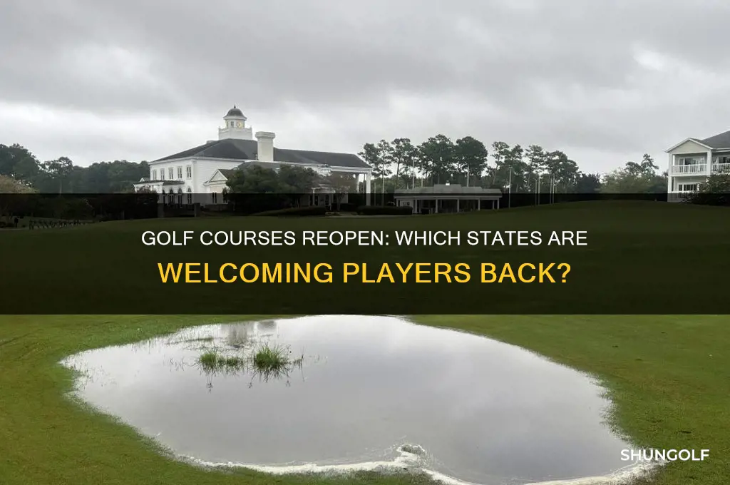 what states are open for golf