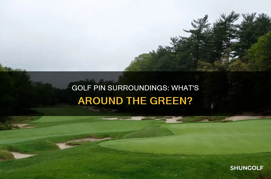 what surrounds golf pins