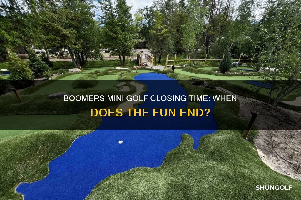 what time does boomers mini golf close