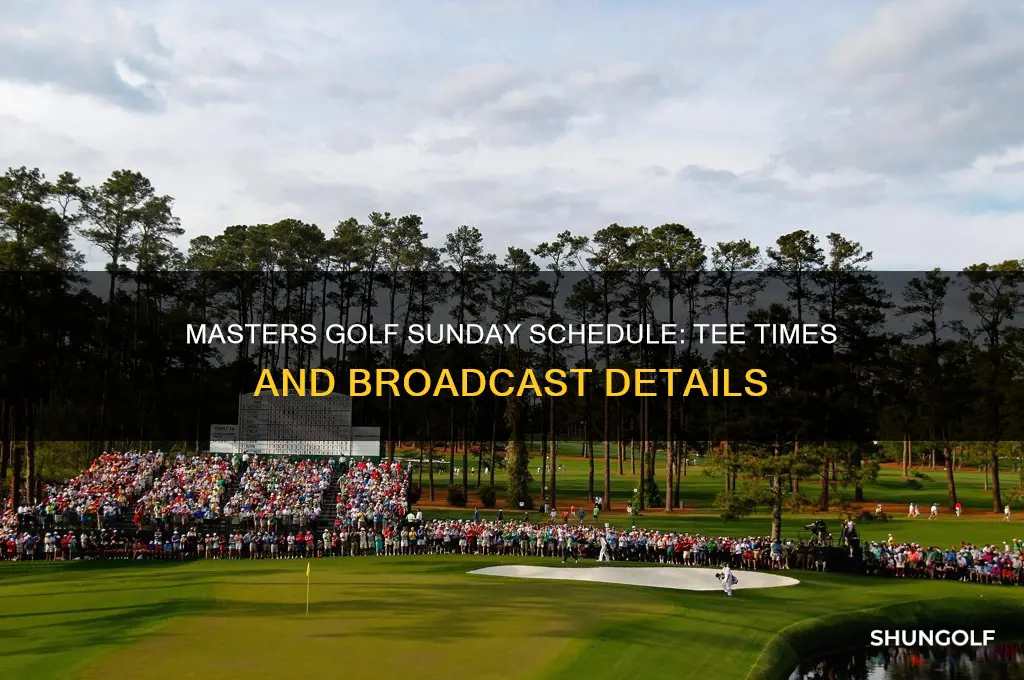 what time is masters golf on sunday