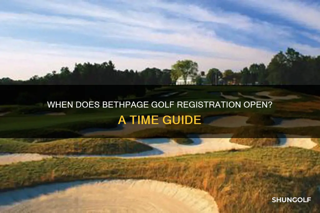 what time of day does the bethpage golf registration open
