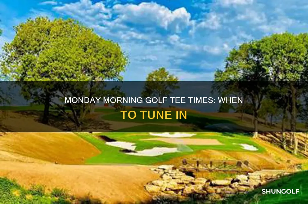 what time will the golf be on monday morning