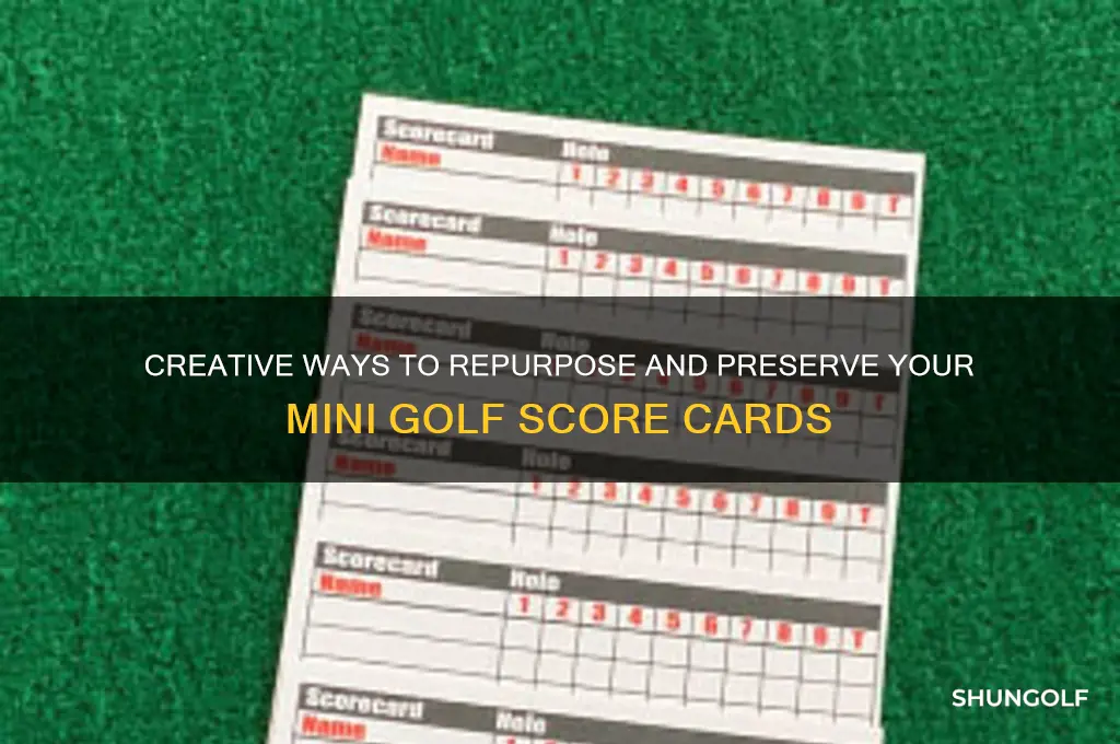 what to do with mini golf score cards