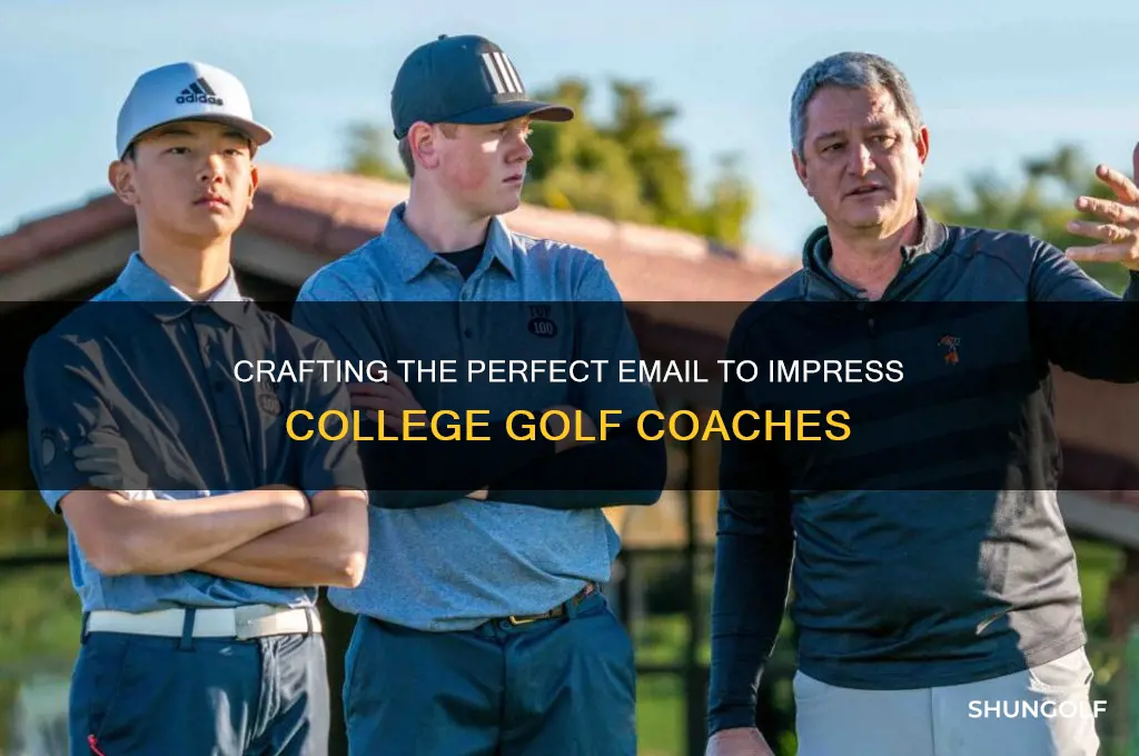 what to email a college golf coach