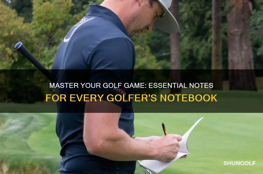 what to write in a golf notebook