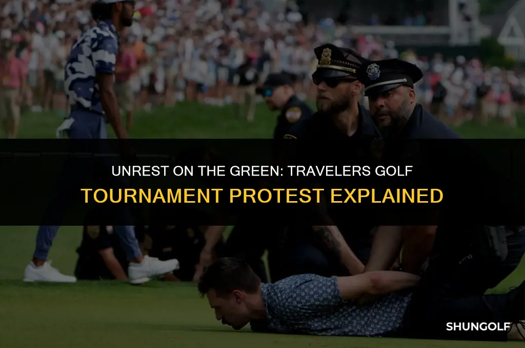 what was protest at travelers golf tournament