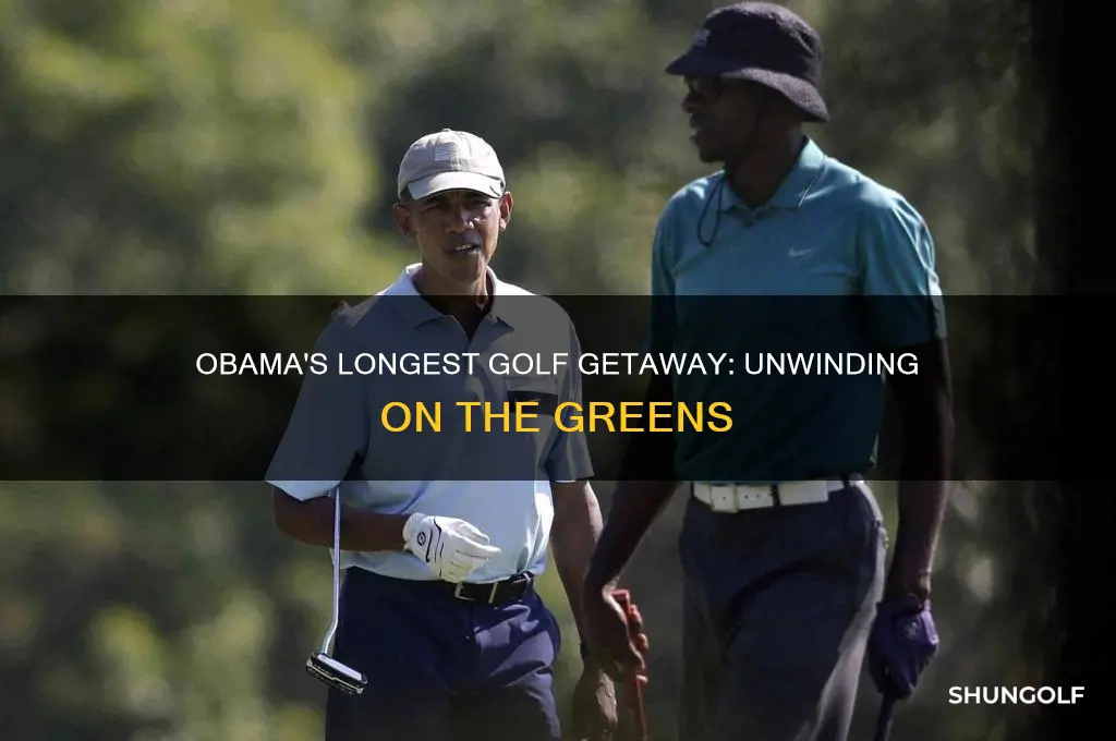 what was the longest golf vacation obama took