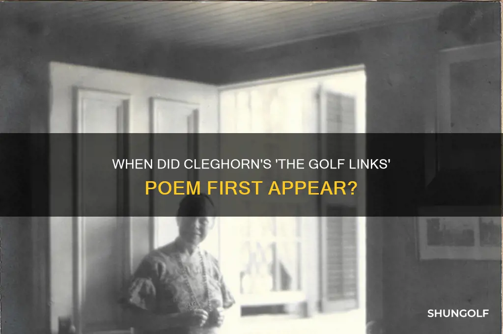 what year did cleghorn publish the golf links poem