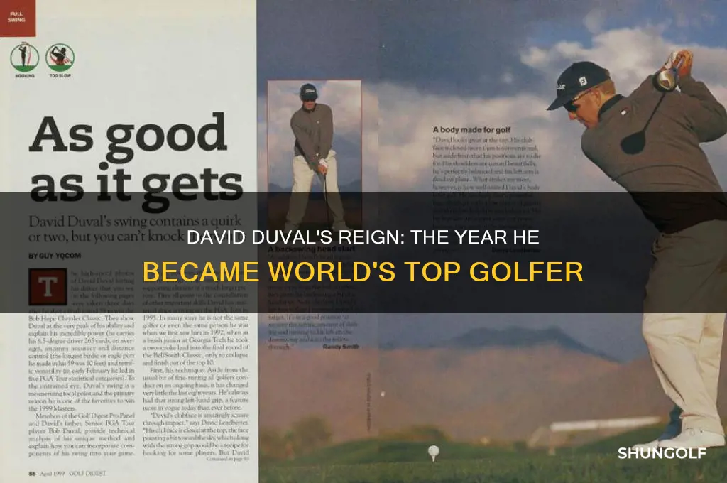 what year was david duval number l golfer