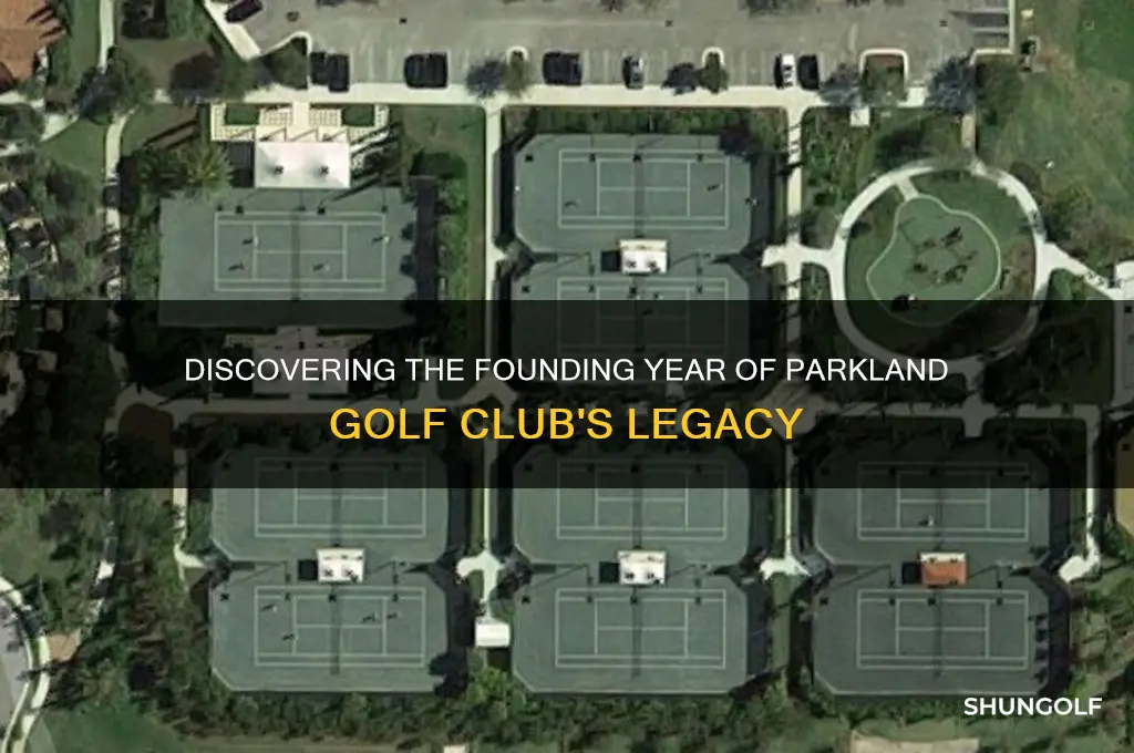 what year was parkland golf club established