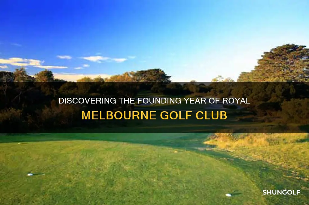 what year was royal melbourne golf club founded